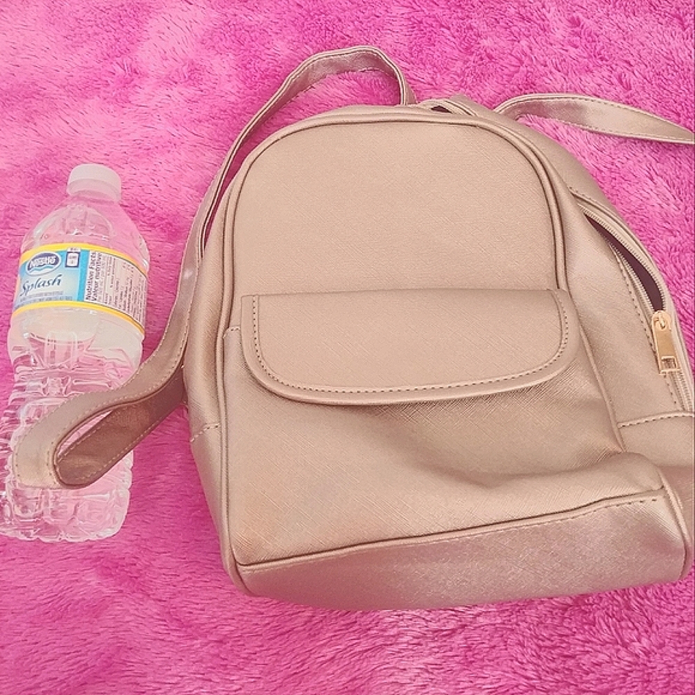 Backpack handbag shiny purple/silver purse.